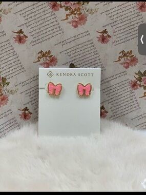 Kendra Scott Pink Bow Stud Earrings